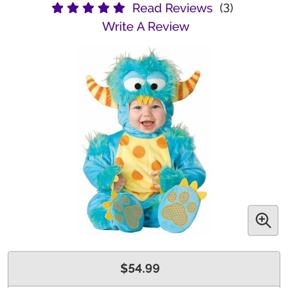 Lil’ Monster plush Halloween costume 6-12 months In Character